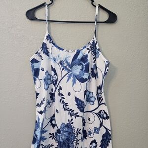 Blue Floral Women's Tank Top